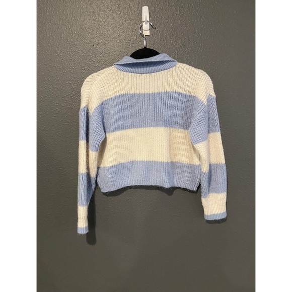 Art Class Blue and Cream Striped Sweater - Picture 2 of 3